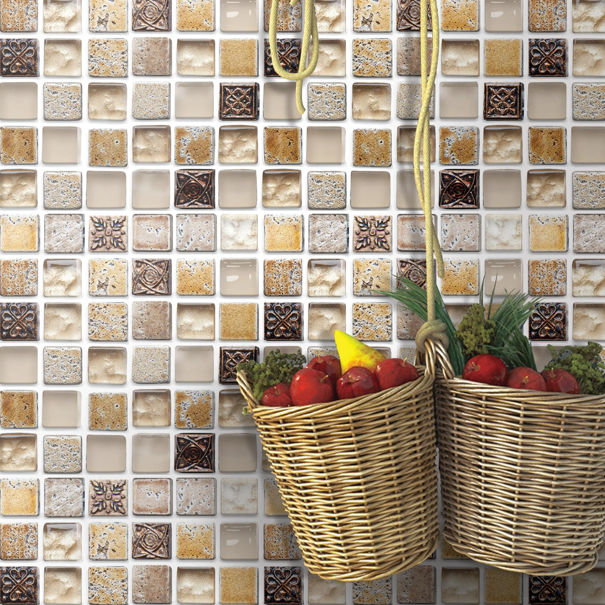 carreaux mosaïque adhésifs modernes 20x20cm imperméables antimoisissures résistants feu 10 feuilles