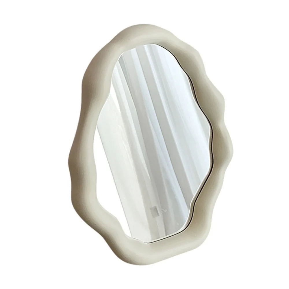 miroir decoratif forme ondulée couleur rose poudré moderne minimaliste dressing chambre