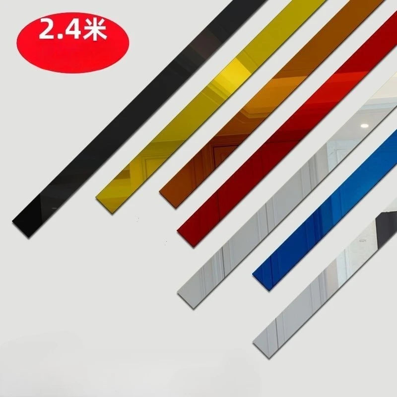 ruban décoratif adhésif acrylique noir effet miroir 3d bande cadre moderne mur intérieur