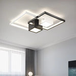 plafonnier led carré moderne minimaliste noir blanc géométrique chambre décoration maison