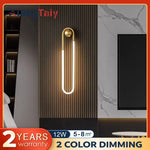 applique murale moderne minimaliste noir doré lumière blanche led fixée mur deux tubes incurvés