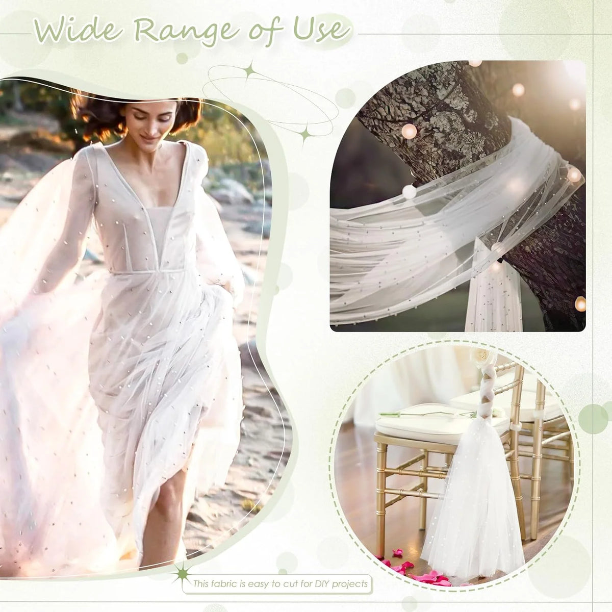 nappes tulle transparentes tables événements mariage anniversaire assiettes couverts