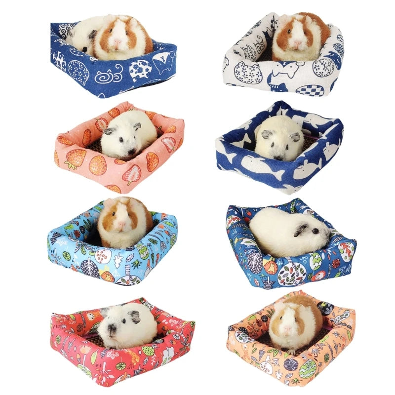 lit hamster confortable moderne fraises roses fond rose clair marron clair blanc
