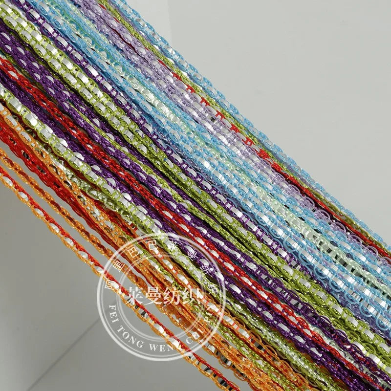 rideau décoratif ethnique polyester multicolore semi transparent tissage tressé réfléchissant