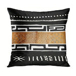 housse coussin polyester motif géométrique noir marron décoration intérieure moderne lit salon