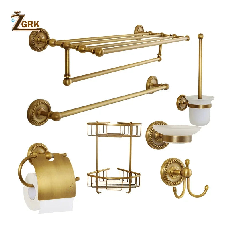 accessoires salle bain cuivre brossé doré classique porte serviettes porte savon porte papier toilette