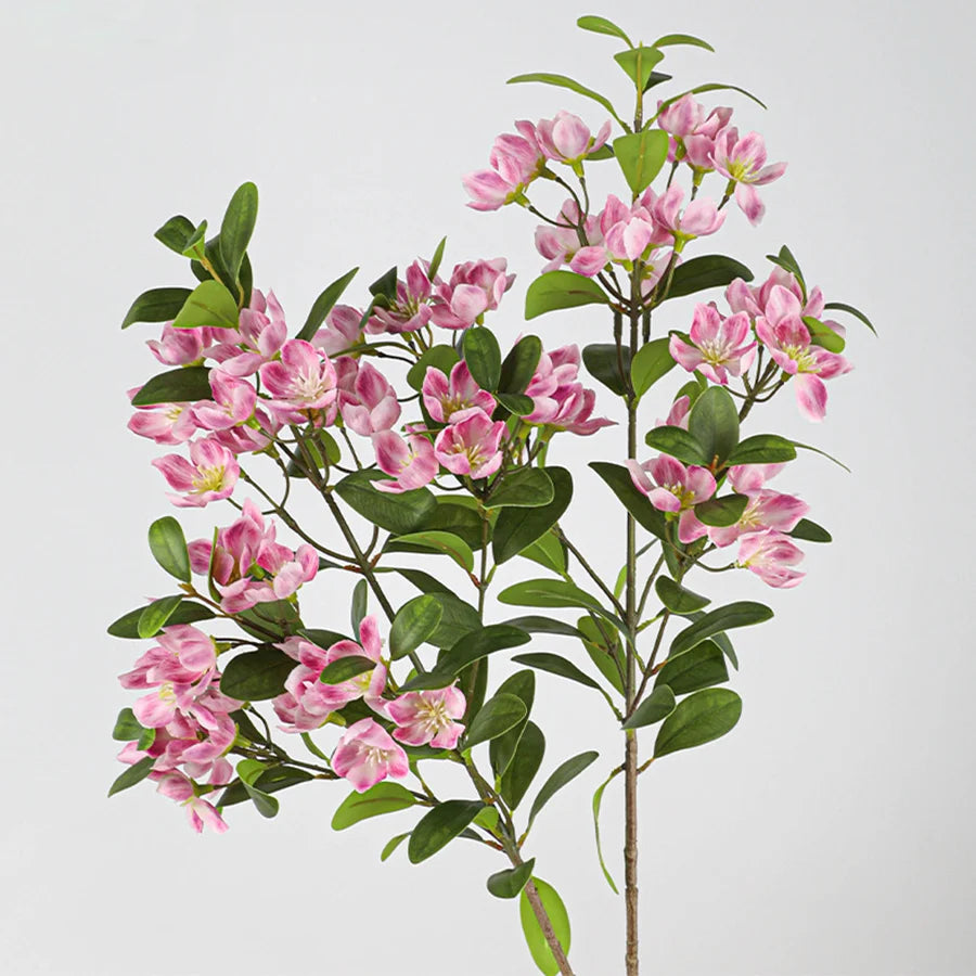 bouquet artificiel fleurs roses feuilles vertes decoration mariage exterieur tropical 75cm