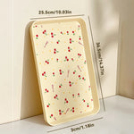 assiettes plates moderne motif cerises lettres cherry beige clair rangement bijoux parfum organisateur cuisine