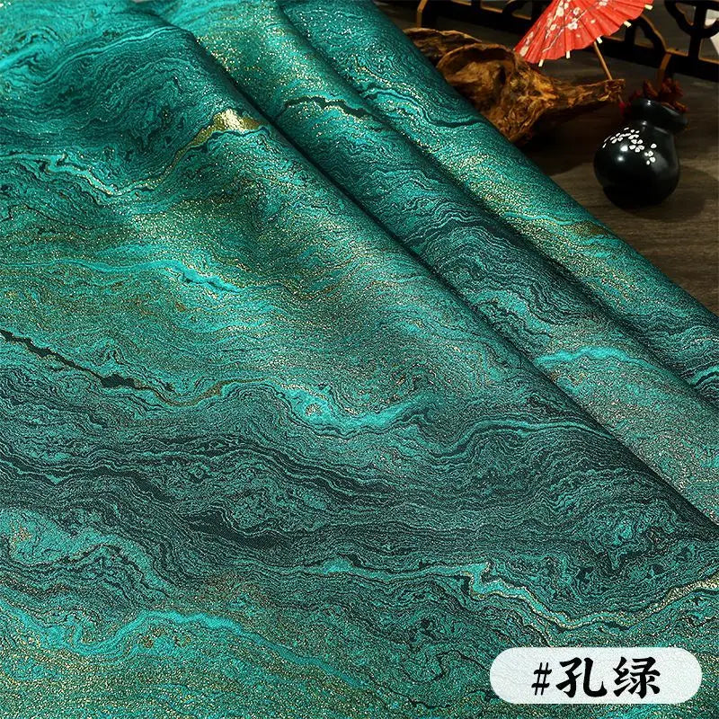 tissu brodé polyester marbré brillant moderne élégant vert marron bleu rouge gris