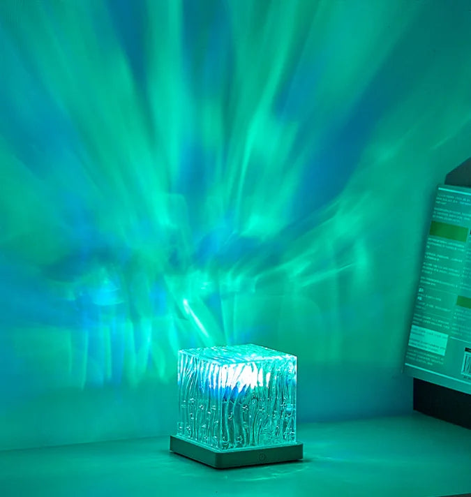 lampe décorative led télécommande couleurs variées motif texturé transparent ambiance maison