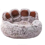 coussin chien peluche marron rose gris confortable moderne taille xl