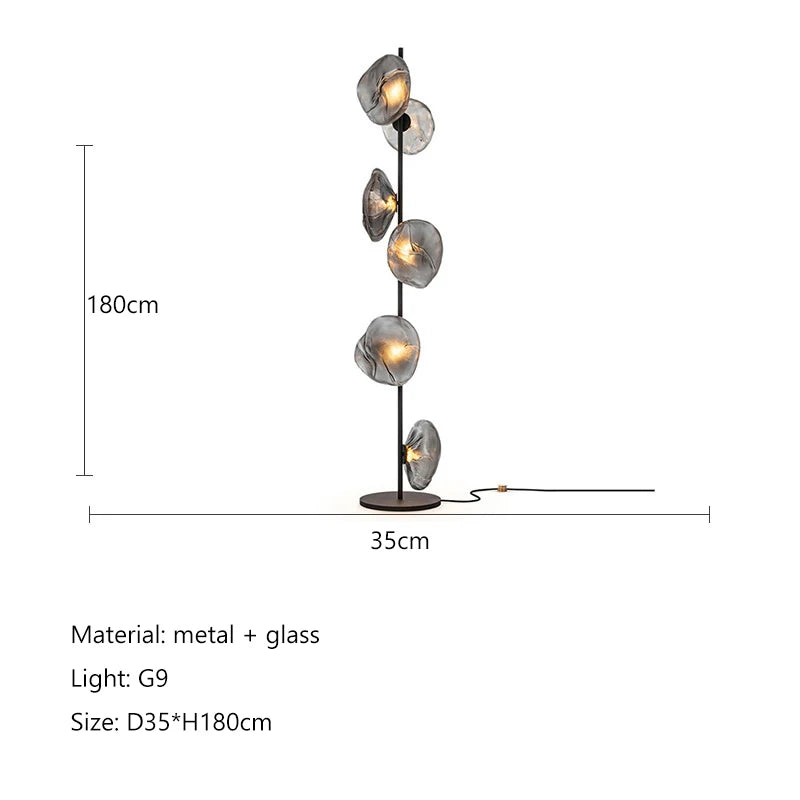 lampe sol moderne verre translucide noir blanc beige intérieur chambre salonhôtel