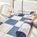 tapis salle bain antidérapant bleu vert blanc gris beige modulable drainant 30cm 30cm