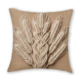 housse coussin brodée épis blé nœud celtique boho farmhouse beige rustique machine