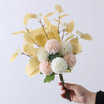 bouquet fleurs artificielles hortensia moderne décoration intérieure mariage bleu blanc vert