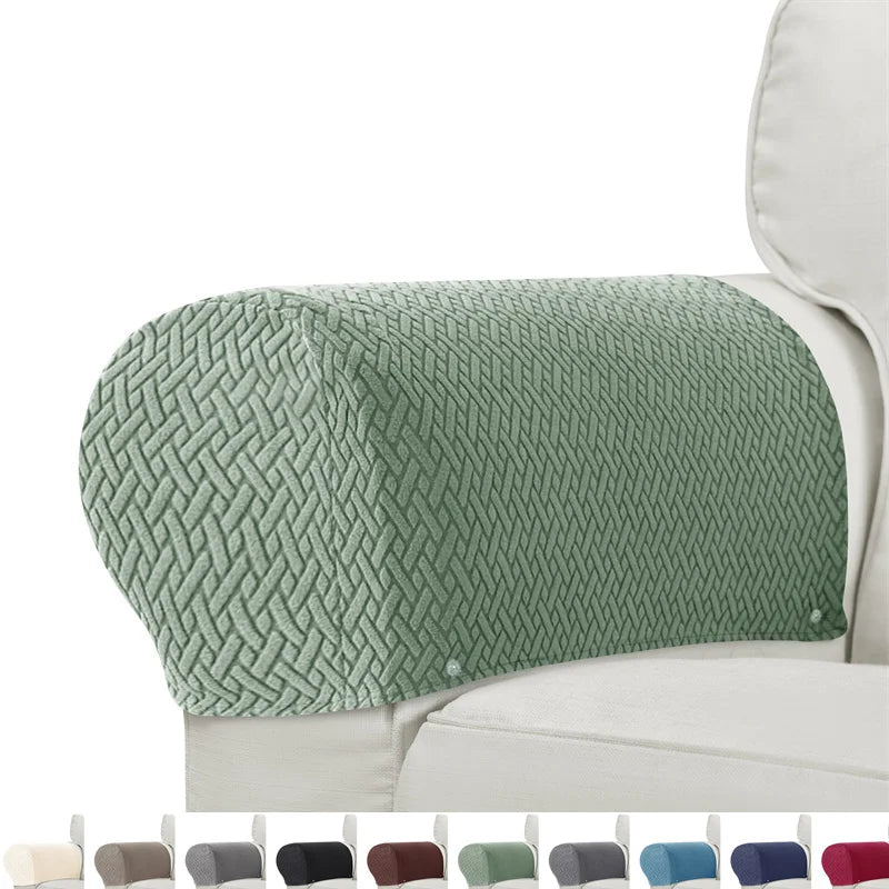 housses canapé anti poussière motif géométrique vert modernes pièces fixées tissu polyestère machine lavable