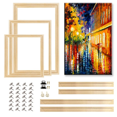 Cadre photo en bois naturel 40x60 cm couleur blanc sur mur beige