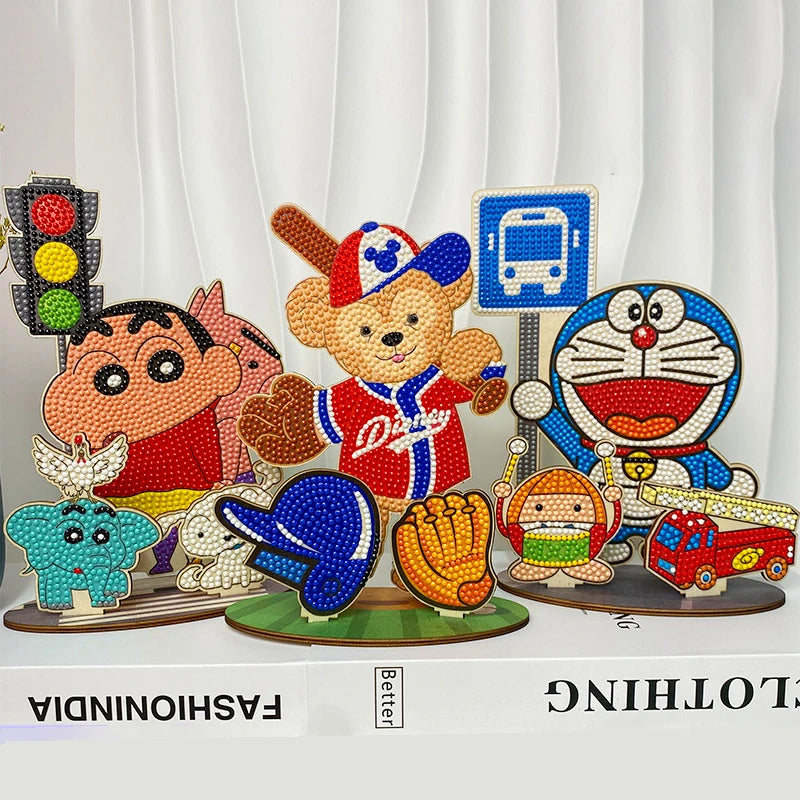 puzzle diamant multicolore dessins animés décoration artisanale pleine peinture spécial enfants anniversaire festive winnie
