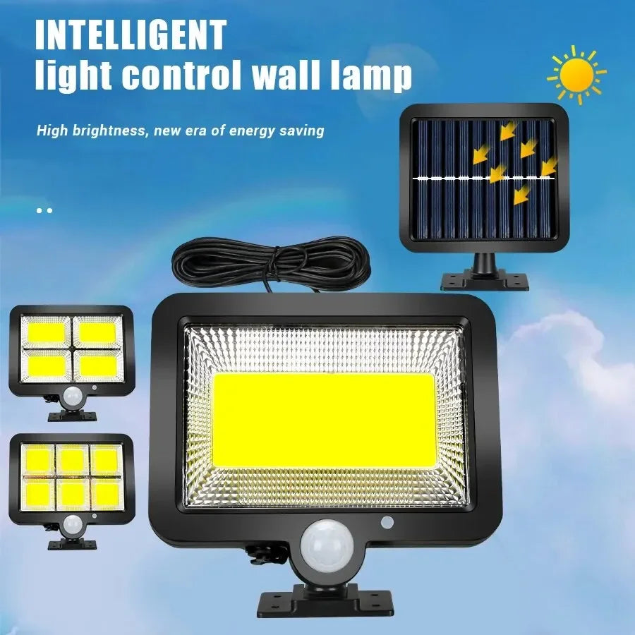 lampe murale solaire intelligente moderne capteur mouvement batterie panneau solaire noir