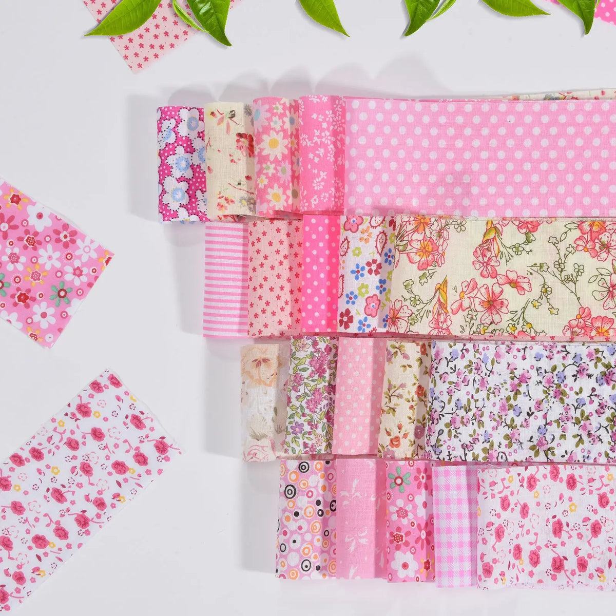 tissus imprimés vintage fleurs pois rayures opaques rose blanc violet vert bleu patchwork