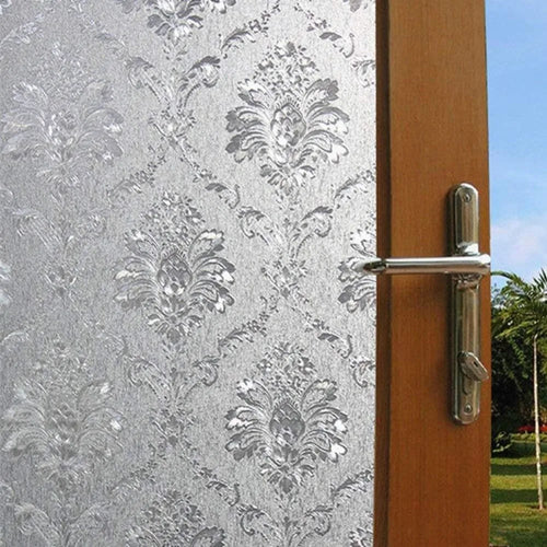 film décoratif floral adhésif isolation thermique uv gris clair classique baroque maison