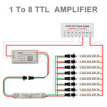 amplificateur signal led connecteur électronique câble noir rouge bleu blanc ws2812b ws2811 sk6812