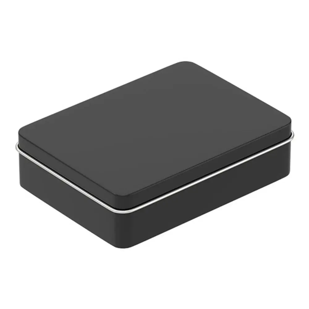 boîtes rangement métal modernes argentées noires réutilisables respectueux environnement 95x70x25mm