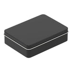 boîtes rangement métal modernes argentées noires réutilisables respectueux environnement 95x70x25mm
