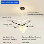 suspension lumineuse moderne blanc boules circulaires aluminium intérieur chambre salon
