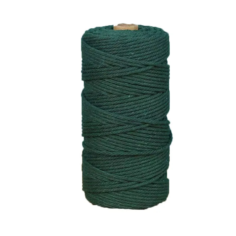 corde macramé coton 100m 3mm texturée artisanale verte rose jaune bleu clair craft deco