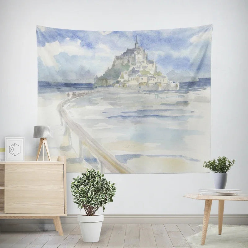Tapisserie murale hawaïenne dans un salon moderne