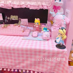 nappe rose carreaux blanches table maison kawaii décoration festive imperméable polyester rectangle