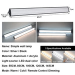 lampe murale moderne argent noir réglable télécommande ip65 led hydrofuge
