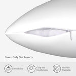 coussin blanc uni moderne zipper lit chambre polyester taille réelle
