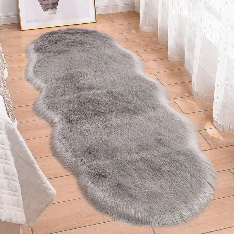 tapis moderne décoration intérieure poil long blanc gris rose turquoise salon chambre