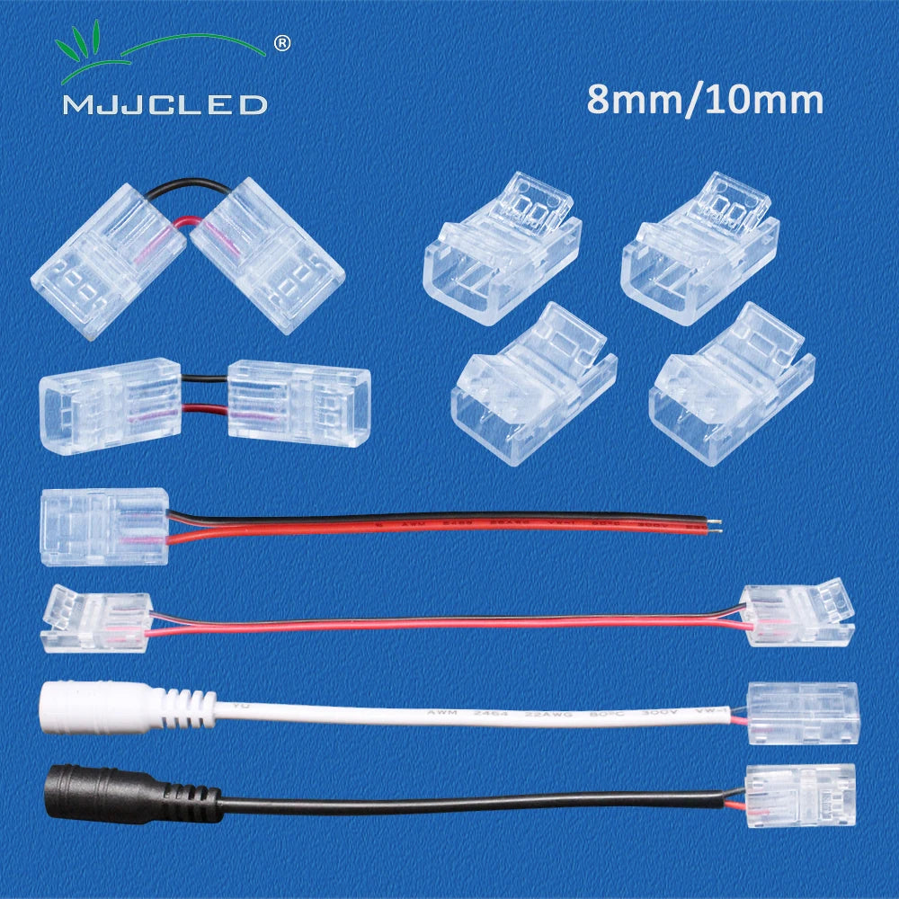 connecteurs led rubans flexibles transparents clips broches 12v 24v certifiés ul rohs
