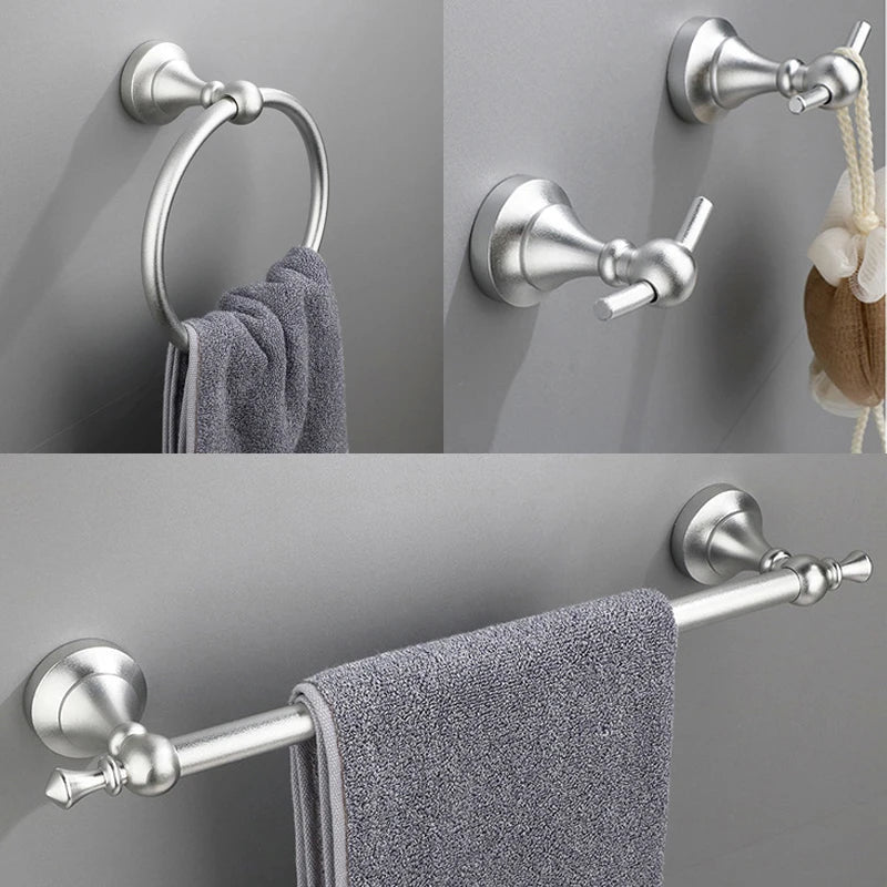 ensemble quincaillerie salle bain noir mat argent or porte serviettes anneau papier toilette crochet