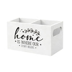 boîte rangement bois minimaliste noir blanc imprimé sweet poignées télécommandes régulateurs