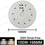 plaque led 100w 80w blanc moderne 198mm 160mm sans pilote smd2835 aluminium
