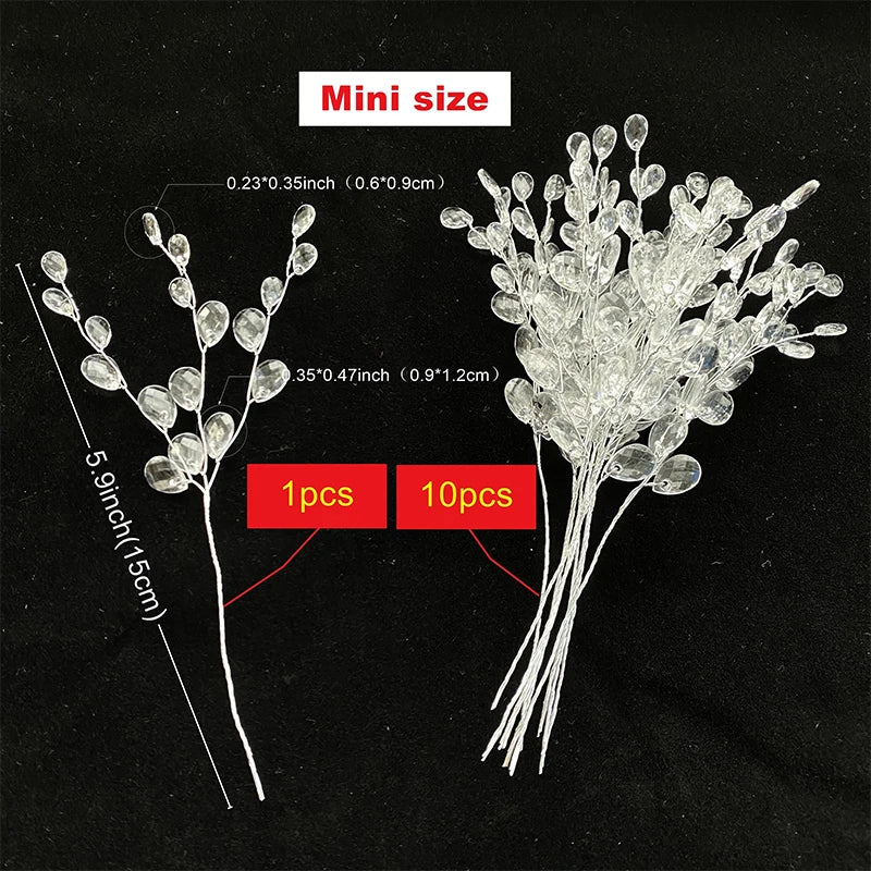 bouquet artificiel moderne rose transparent décoration mariage intérieur minimaliste 15cm 10pièces