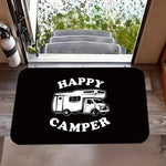 tapis sol antidérapant moderne happy camper camping car floral bienvenue salon chambre