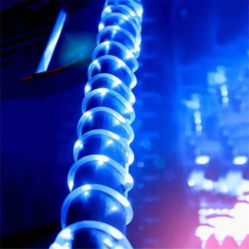 guirlande led solaire flexible modes lumineux multicolore extérieure festive spirale