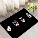 tapis moderne oriental résistant antibactéries antidérapant noir blanc rouge gris
