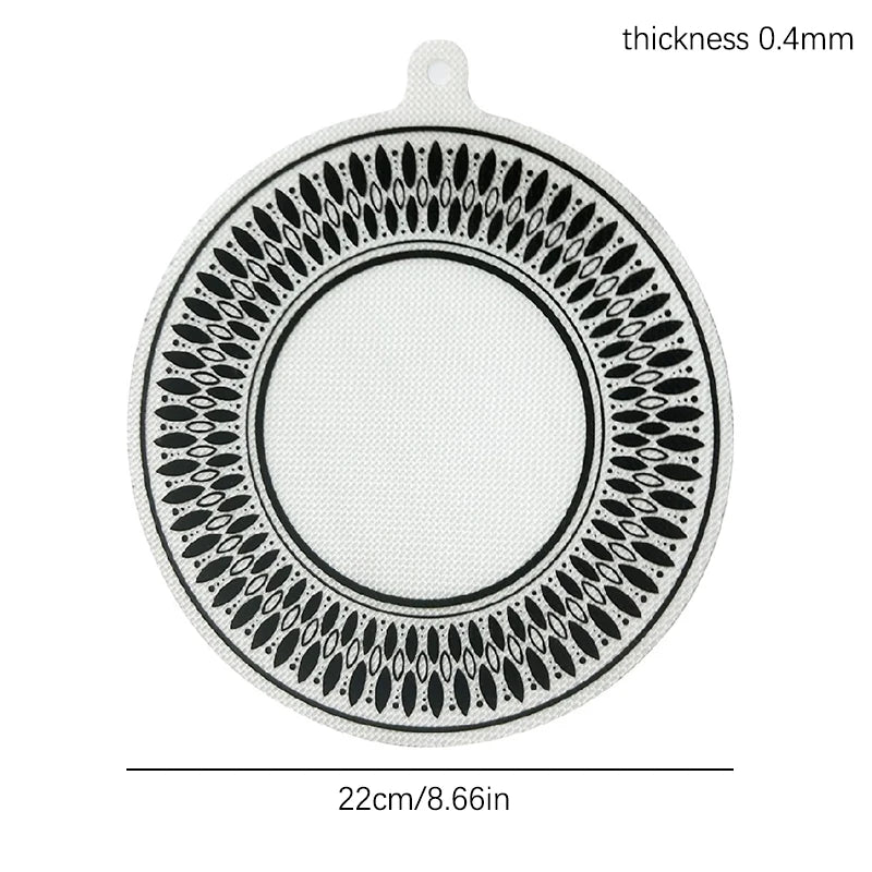 protecteur plaque cuisson silicone noir beige motif géométrique moderne opacité