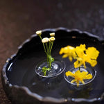 support fleurs flottant transparent moderne adhésif motifs bulles inclusion artificielle rond