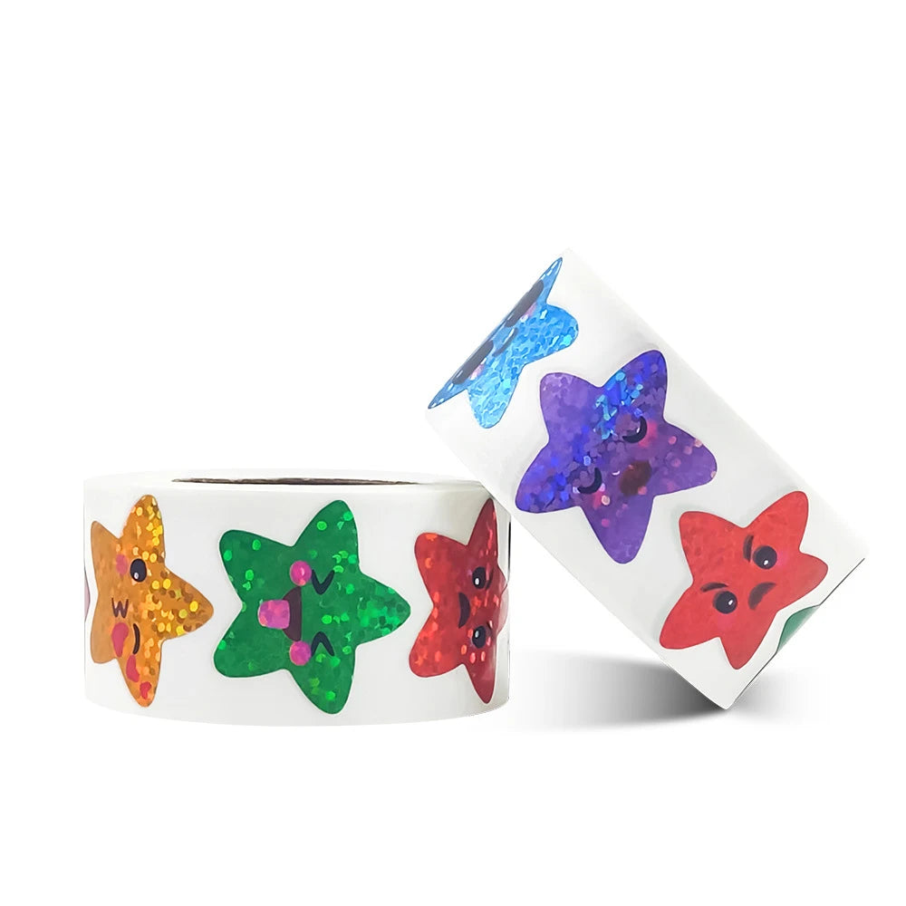 autocollants étoiles pailletées couleurs vives stickers décoratifs enfants salle classe craft activités