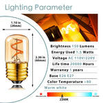 Lot de 6 ampoules LED spirale pour lampe de chevet