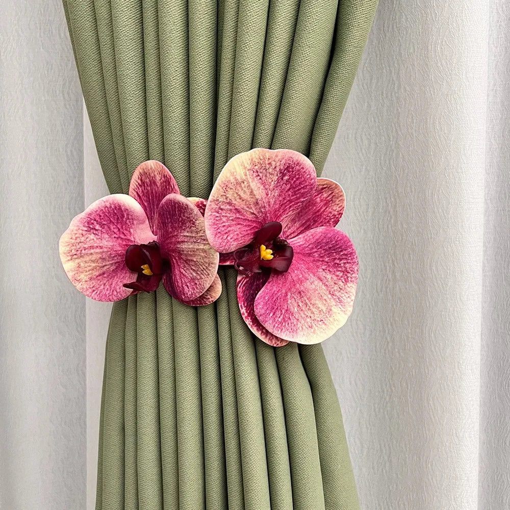 accessoires rideau fleurs artificielles couleurs multiples tissu coton plissé floral romantique fixations corde