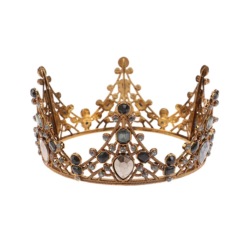 couronne or argent strass baroque élégante adhésive décoration fête princesse baby