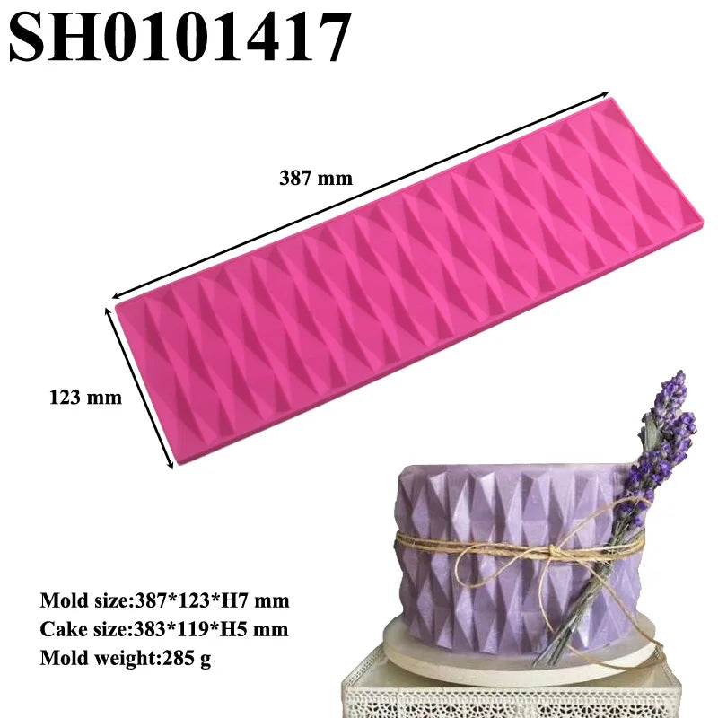 moules silicone gâteau dentelle origami bordure fondant deco pâtisserie triangles floral modernes